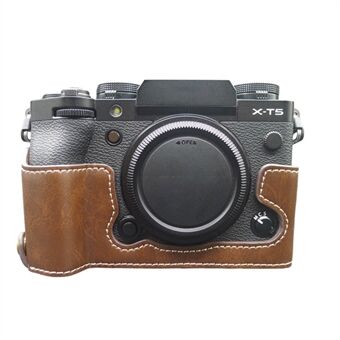 For Fujifilm X-T5 Camera PU Leather Case Battery Opening Design Protective Cover with Screw