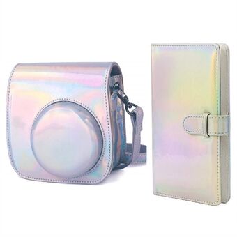 For Fujifilm Instax Mini 12 / 11 / 9 / 8 PU Leather Camera Case Cover Shoulder Bag with 3-inch Album