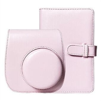 For Fujifilm Instax Mini 12 / 11 / 9 / 8 PU Leather Camera Case Cover Shoulder Bag with 3-inch Album