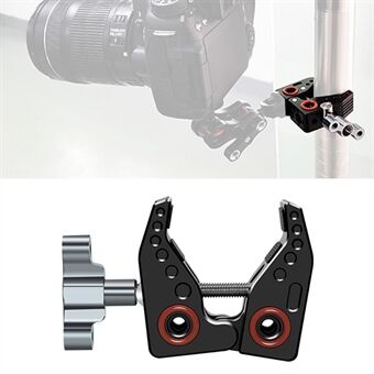 F45057 Crab Claw Clip Mount Adapter Clamp Magic Arm Holder Clamp with 1/4 3/8 Thread for Tripod Video Light Monitor