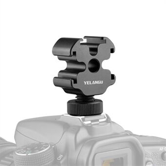 YELANGU A68 3-Side Cold Shoe Mount Adapter Camera Converter Bracket with 1/4" Screw Hole for Fill Light Microphone Monitor