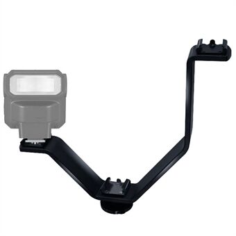 V Shape Triple Mount Hot Shoe Flash Bracket for Speedlite DSLR Camera Microphone LED Video Light