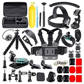 48-in-1 for GoPro Sports Camera Accessories Kit Outdoor Running Cycling Ski Chest Wrist Strap Headband Mount Parts Set