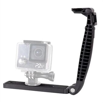 E016 Photography Video Flash SLR Camera Grip L-Shape Bracket Holder with Extend Cold Shoe Interfaces