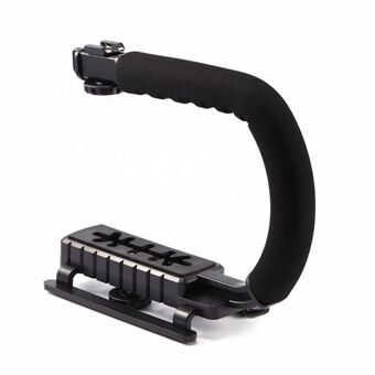 H001 Outdoor Camera Shooting Sponge Handle Stabilizer Fill Light Mount Bracket ABS Handheld U-shape DV Stand