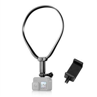 TELESIN GP-HNB-U1 Sports Camera Phone Selfie Neck Holder Mount with Phone Clamp