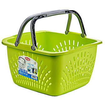 Storage basket 18 litres 39 x 39 x 21,5 cm green/grey