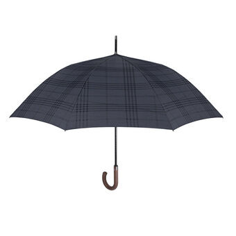 Umbrella Scottish glass 120 cm automatic wooden handle men blue