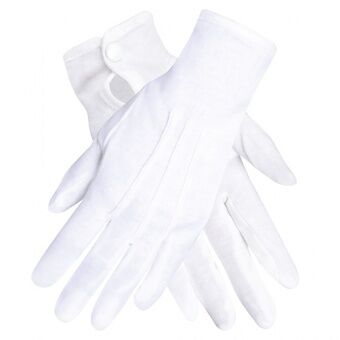 Basic gloves with unisex white press stud